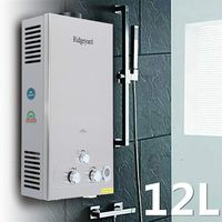 Ridgeyard 3.2GPM LPG Propane Gas Water Heater 12L Digital Display Tankless Stainless Instant Boiler Hot Water Heater Boiler Burner