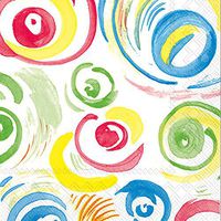 Celebrate the Home Watercolor 3-Ply Paper Cocktail Napkins, Happy Circles, 20-Count