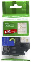 LM Tapes - Premium 1/2" Gold Print on Satin Silver Label Compatible with P-Touch TZe-MQ934 Tape and Comes with a Great Tape Color/Size Guide for Easy reordering.
