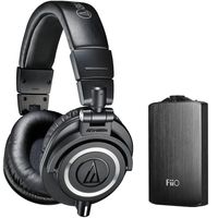 Audio Technica ATH-M50X Professional Studio Headphones (Black) with FiiO A3 Portable Headphone Amplifier (Black)