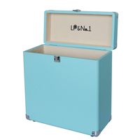 LP&No.1 Vinyl Record Storage Box,Suitable Carrying Case for 30+ Albums Blue