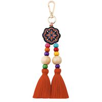 Colorful Boho Pom Pom Tassel Bag Charm Key Chain (N style)