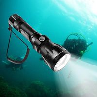 TURN RAISE Scuba Diving Light, Diving Flashlight - 1200 Lumen XM-L2 100M Waterproof Underwater Torch, Bright LED Submarine Safety Light for Underwater Activities & Outdoor Activities(Without Battery)