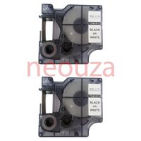 NEOUZA 2PK Compatible for DYMO D1 Standard Label Tape 1/4" x 23' 6mm x 7m (Black on White 43613)