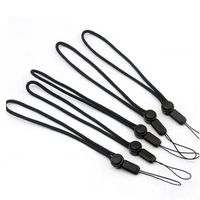 YOUOWO 5 Pack Nylon Lanyards for USB Flash Drive Cell Phone Key iPod Mp3 mp4 ID Card Badge and Other Small Electronic Devices Phone Charms (Black)