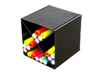 Deflecto Stackable Cube Organizer, X Dividers, Black (350204)