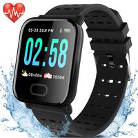 Fitness Tracker Watch for Women Men with Heart Rate Blood Pressure/Oxygen Sleep Monitor IP67 Waterproof Activity Tracker Sport Smart Bracelet Wristband 1.3" Color Screen (Black)
