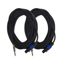 Seismic Audio - SASPT14-50 (2 Pack) - 50 Foot Speakon to 1/4" PA DJ Speaker Cable - 2 Conductor - 14 Guage