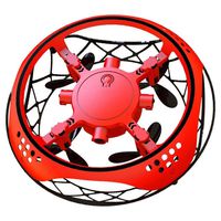 rofern UFO Flying Ball Toys LED Drone Smart Quadcopter Induction Flyer Toys Four-axis Aircraft Auto Hover Darts for Indoor with 180° flip & LED Lights for Kids Red