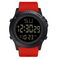 Sports Watch,Hot Sale! Fashion Men LED Digital Date Military Sport Rubber Quartz Watch Alarm Waterproof(Red)