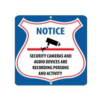 Security Cameras and Audio Devices are Recording Persons Vinyl Sticker Decal 8"