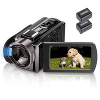 Video Camera Camcorder MELCAM HD 1080P 24.0MP, 3.0 inch LCD 270 Degrees Rotatable Screen, Smile Capture (auto Capture), Small YouTube Vlogging Camera, 16X Digital Zoom Camera Recorder and 2 Batteries