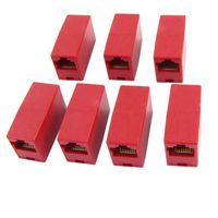 uxcell 7 Pcs RJ45 Female to Female 8P8C Red Wired Inline Ethernet Coupler