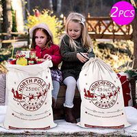Aytai 2pcs Santa Sacks Gift Bag with Drawstring Large Christmas Bag Santa Bags for Kids Christmas gift bags 19 x 27 Inch