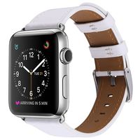 BELONGME Compatible with Apple Watch Band 44mm 42mm 40mm 38mm, Genuine Leather Replacement Strap with Stainless Metal Buckle for iWatch Series 5, Series 4, Series 3, Series 2, Series 1