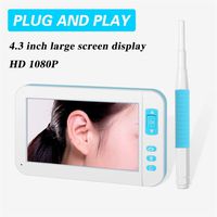 New Landing 4.3 Inch Large Screen HD Display 1080p 3.9MM WiFi Ear Otoscope Wireless Digital Endoscope Ear Camera
