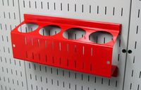 Wall Control Pegboard Spray Can Holder Bracket and Aerosol Can Organizer for Wall Control Pegboard and Slotted Tool Board - Red