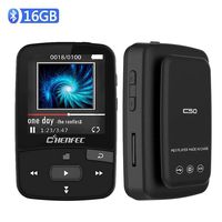 ChenFec MP3 Player, 16GB Bluetooth MP3 Player with Clip FM Radio Voice Record Pedometer, Lossless Sound Audio Player, Running Portable Music Player with Sports Armband, Expandable up to 128GB, Black