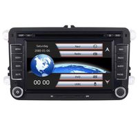 Car Stereo GPS Navigator for VW Jetta Passat Polo EOS MK5 Golf,7 Inch Double Din FM Radio with Original Car Harness Plug DVD Player Bluetooth Touch Screen Canbus Mirrior Link 16G SD Map