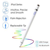 Stylus Pen (2nd Gen) for ipad, Rechargeable 1.5mm Fine Point Active ipad Pen Supports Palm Rejection, Compatible with iPad 6, iPad Mini 5, iPad Air 3, iPad Pro, iPad Pro 3 for Precise Writing/Drawing