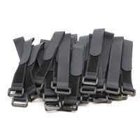 Elantek 25pcs Black Reusable Fastening Cable Straps, Hook and Loop Cable Tie Down Straps 0.8" x 6"