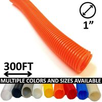 Electriduct 1" Split Wire Loom Tubing Polyethylene Flexible Conduit (1 Inch ID) - Orange - 300 Feet