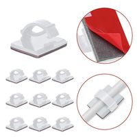 JIRVY Self Adhesive Cable Clips Black Management Wire Clip Cord Holder 100 Pack (White)