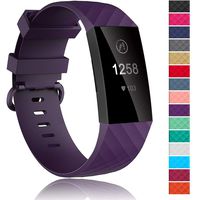 Velavior Waterproof Bands for Fitbit Charge 3 / Charge3 SE, Replacement Wristbands for Women Men Small Large (Purple, Large)