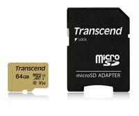 Transcend TS64GUSD500S-E 64GB UHS-I U3 MicroSD Memory Card with Adapter