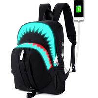Shark backpack Lightweight Daypack Travel Rucksack with USB Charging Laptop bag College backpack
