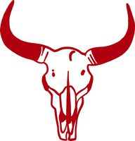 hBARSCI Cow Steer Skull Vinyl Decal - 5 Inches - for Cars, Trucks, Windows, Laptops, Tablets, Outdoor-Grade 2.5mil Thick Vinyl - Red