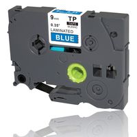 WJHHC 1PK Compatible for Brother P-Touch Laminated Tze-525 TZ 525 Label Tape Cartridge TZe-525 White on Blue 9mm x 8m