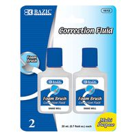 BAZIC 20ml/0.7 fl. oz. Correction Fluid w/ Foam Brush (2/Pk) (Case of 144)