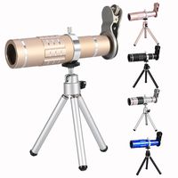 Fosa Cell Phone Camera Lens Kit Universal 18X Optical Zoom Telephoto Telescope Lens with Tripod(Gold)