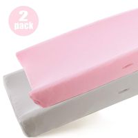 COSMOPLUS Stretchy Changing Pad Cover -2 Pack Stretchy Changing Pad Covers for Boys Girls,Universal Knit Fitted for Standard Baby Changing Pad,Gray Pink