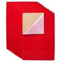 BENECREAT 20PCS Velvet (Red) Fabric Sticky Back Adhesive Sheets, A4 Sheet (8.3" x 11.8"), Self-Adhesive, Durable and Water Resistant, for Chrismas Festival Art and Craft Making