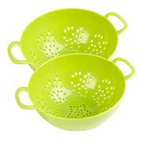 Culinary Elements 6-Inch, 3 Cup Personal Colander With Dual Handles For Fruit & Vegetable Portion Control #9956, 2 Pack
