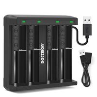 DOTTMON LED 4-Slots Intelligent Universal Battery Charger for 3.6V/3.7V Li-ion 10440 14500 14650 16340 17670 18500 18650 18700 22650 20700 21700 22700 25500 26650 26700 Batteries