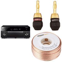 Yamaha AVENTAGE RX-A1080 7.2-ch 4K Ultra HD AV Receiver with AmazonBasics 16-Gauge Speaker Wire - 100 Feet with Banana Plugs - 6 pairs