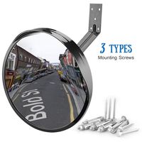 Convex Mirror for Garage and Driveway Park Assistant, 12 inch Adjustable Wide Angle View Curved Security Mirror by Angooni(Support Indoor and Outdoor)