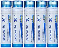 Boiron Ipecacuanha 30C, 5-Pack of  80 Pellet Tubes, Homeopathic Medicine for Nausea