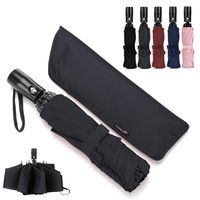 LANBRELLA Umbrella Compact Travel Umbrella Windproof Inverted with Teflon Coating Easy Close Safe Close Umbrella Auto Open Close Black