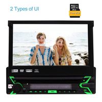 EinCar Single DIN In Dash Car Stereo Head Unit 7inch Capacitive Flip Out Touch Screen Monitor - Audio Video Receiver System with Free Map Card, Radio,SWC, Bluetooth, CD DVD Player, USB, Micro SD Reade