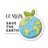 Go Vegan Save The Earth Sticker Decal Vegan Plant Vegetarian Food Laptop Planet