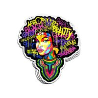 Karis Kita 3 PCs Stickers Dashiki Melanin Afro Woman 4 × 3 Inch Die-Cut Decals for Laptop Window
