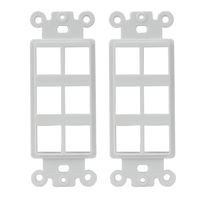 AllSmartLife Wall Plate QuickPort Decora Insert for 6-Port Keystone Jack - White