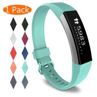 KingAcc Compatible Replacement Bands for Fitbit Alta HR, Fitbit Alta, Silicone Fitbit Alta HR Band Alta Band, Buckle Wristband Strap Women Men (1-Pack, Teal Blue, Large)
