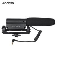 Andoer Recording Condenser Microphone Photography Interview Cardioid Directional Video Microphone for Canon Nikon Sony DSLR ILDC Cameras with 3.5mm MIC Socket【Sensitive】 -32dB±3dB (0dB=1V/Pa at 1KHz).