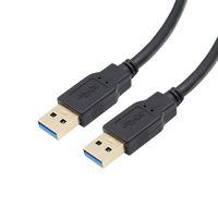 USB 3.0 A to A Male Cable, Tan QY USB to USB Cable USB Male to Male Cable Double End USB Cord with Gold-Plated Connector for Hard Drive Enclosures, DVD Player, Laptop Cooler(16Ft)