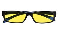 Blue Light Blocking,UV Protection,Reduce Eyestrain,Computer Gaming IPAD Reading Glasses for Men and Women(Black/Blue Arm,Yellow Tinted Lens) +1.0